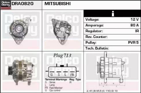 Remy DRA0820 - Alternator autospares.lv