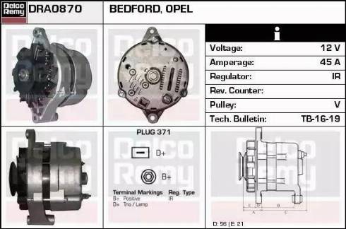 Remy DRA0870 - Alternator autospares.lv