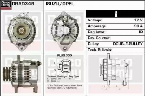 Remy DRA0349 - Alternator autospares.lv