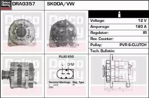 Remy DRA0357 - Alternator autospares.lv