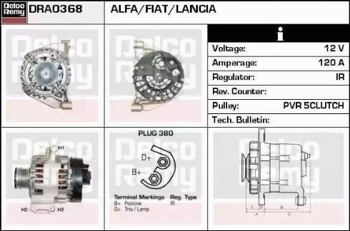 Remy DRA0368 - Alternator autospares.lv