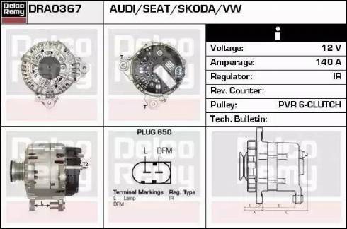 Remy DRA0367 - Alternator autospares.lv