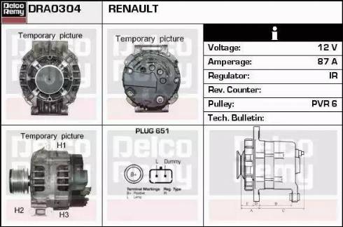 Remy DRA0304 - Alternator autospares.lv