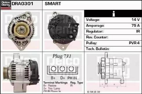Remy DRA0301 - Alternator autospares.lv