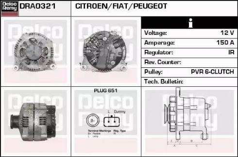 Remy DRA0321 - Alternator autospares.lv