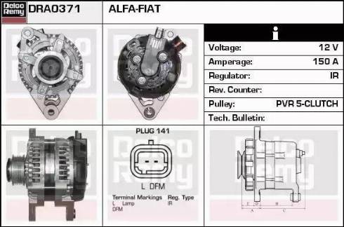 Remy DRA0371 - Alternator autospares.lv