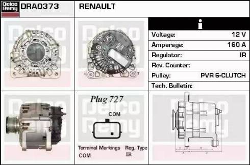 Remy DRA0373 - Alternator autospares.lv