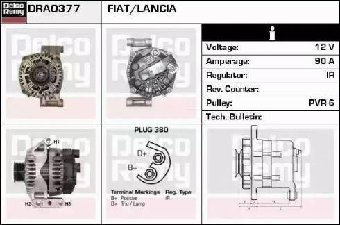 Remy DRA0377 - Alternator autospares.lv