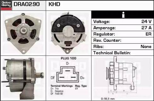 Remy DRA0290 - Alternator autospares.lv