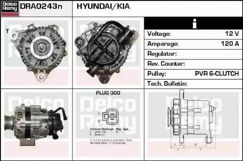 Remy DRA0243N - Alternator autospares.lv