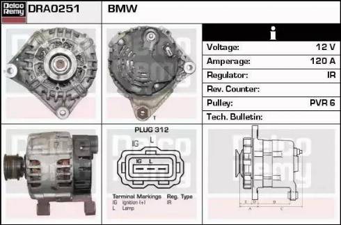 Remy DRA0251 - Alternator autospares.lv