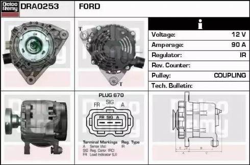 Remy DRA0253 - Alternator autospares.lv