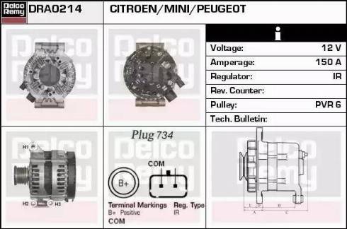 Remy DRA0214 - Alternator autospares.lv