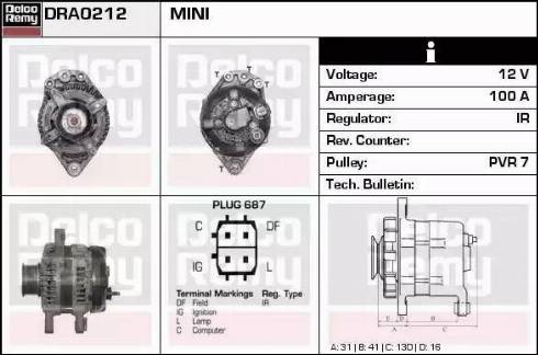 Remy DRA0212 - Alternator autospares.lv