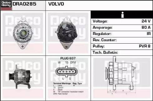 Remy DRA0285 - Alternator autospares.lv