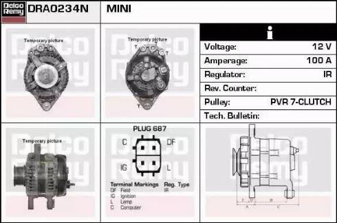 Remy DRA0234N - Alternator autospares.lv