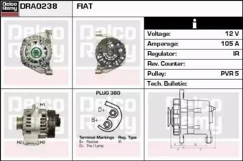 Remy DRA0238 - Alternator autospares.lv