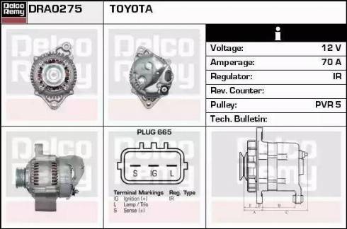 Remy DRA0275 - Alternator autospares.lv