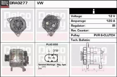 Remy DRA0277 - Alternator autospares.lv