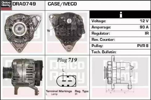 Remy DRA0749 - Alternator autospares.lv