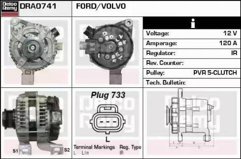 Remy DRA0741 - Alternator autospares.lv