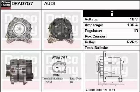 Remy DRA0757 - Alternator autospares.lv