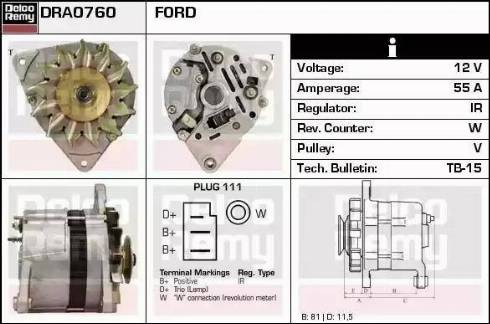 Remy DRA0760 - Alternator autospares.lv