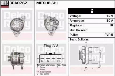 Remy DRA0762 - Alternator autospares.lv