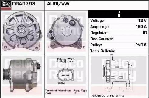 Remy DRA0703 - Alternator autospares.lv