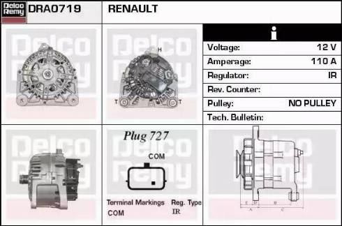 Remy DRA0719 - Alternator autospares.lv