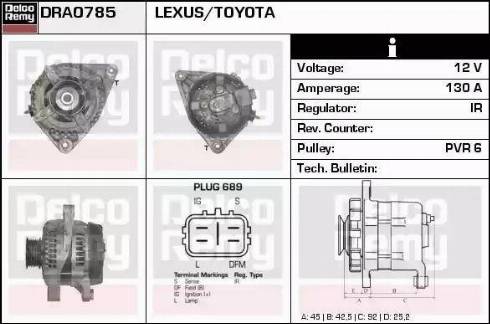 Remy DRA0785 - Alternator autospares.lv