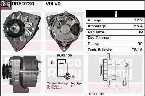 Remy DRA0730 - Alternator autospares.lv