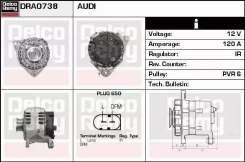 Remy DRA0738 - Alternator autospares.lv