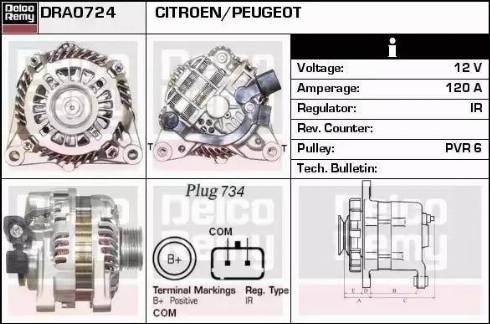 Remy DRA0724 - Alternator autospares.lv