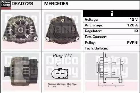 Remy DRA0728 - Alternator autospares.lv