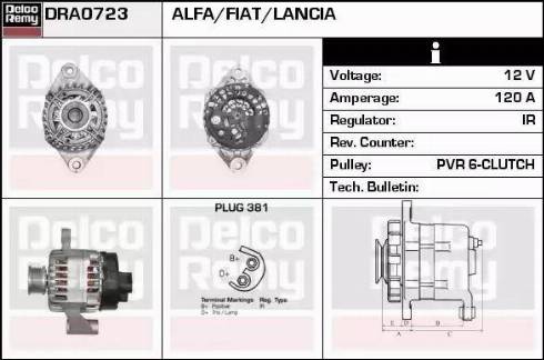 Remy DRA0723 - Alternator autospares.lv