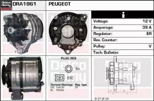 Remy DRA1961 - Alternator autospares.lv