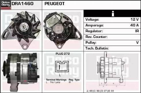 Remy DRA1460 - Alternator autospares.lv