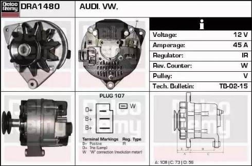 Remy DRA1480 - Alternator autospares.lv