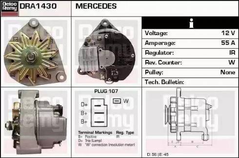 Remy DRA1430 - Alternator autospares.lv