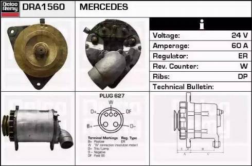 Remy DRA1560 - Alternator autospares.lv