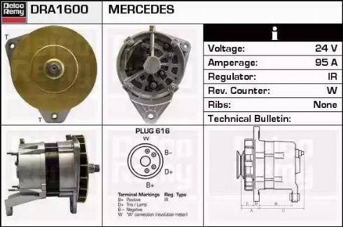 Remy DRA1600 - Alternator autospares.lv