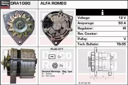 Remy DRA1090 - Alternator autospares.lv