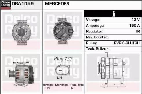 Remy DRA1059 - Alternator autospares.lv