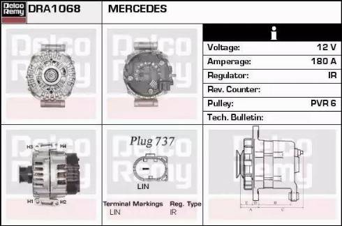 Remy DRA1068 - Alternator autospares.lv