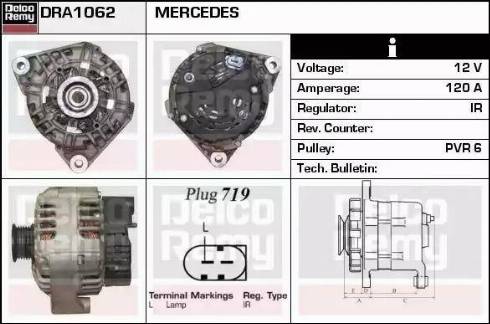 Remy DRA1062 - Alternator autospares.lv