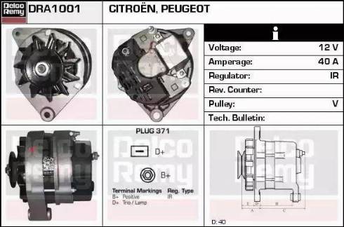 Remy DRA1001 - Alternator autospares.lv