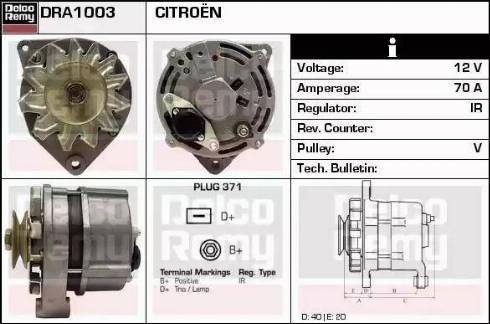 Remy DRA1003 - Alternator autospares.lv