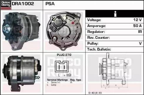 Remy DRA1002 - Alternator autospares.lv