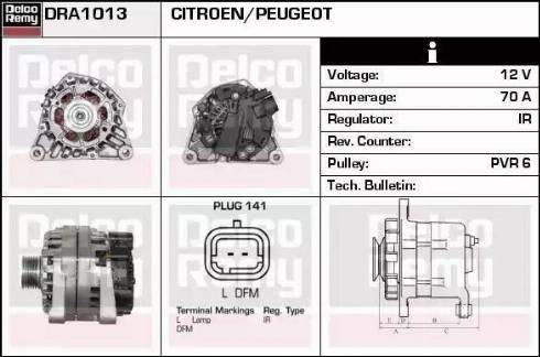 Remy DRA1013 - Alternator autospares.lv